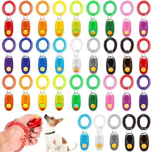 Hiboom 34 Pcs Pet Dog Training Clicker Set with Wrist