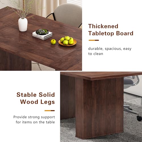 image for weselon 78 Inch Dining Table for 6 8 10, Modern Farmhouse Rectangular 