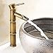 Produktbild Europäische antike Badezimmerarmatur Messingbecken Wasserhähne Wasserhahn hoch Bambus heißes kaltes Wasser mit zwei Rohren Küche Gartenhähne im Freien