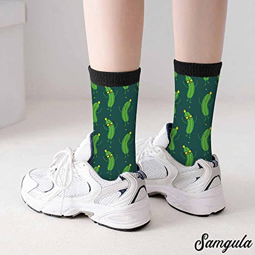 Image of Crew Socks for Woman Size 6-8 Tropical Wildlife Bright Teal Girls Socks
