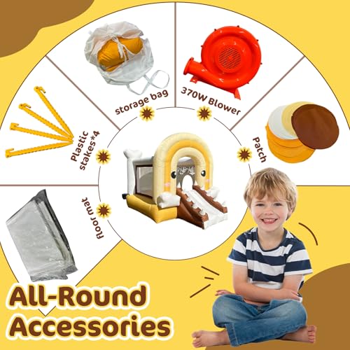 Inflatable Crocodile Bounce House with Slide – Portable Jumping Fun for Kids Ages 3-8, Includes 370W Blower for Indoor & Outdoor Play (9.35 * 6.56 * 7.12ft) - Image 4