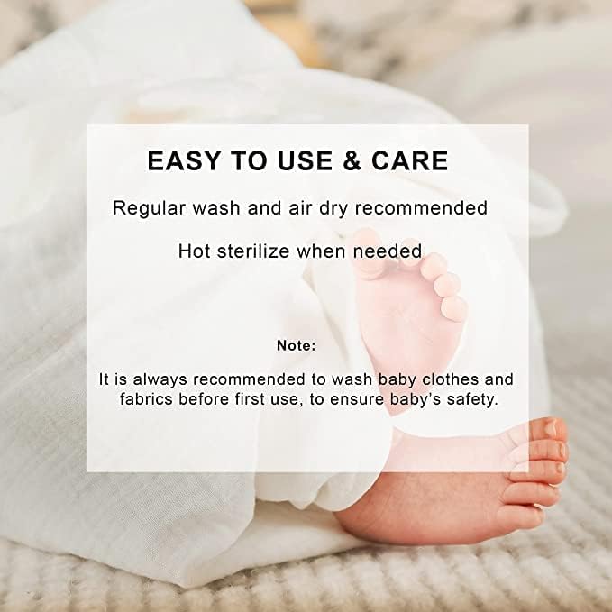 Image of HABER Organic Cotton Muslin Baby Bath Towel 70x100 Pack of 1|4 Layer Ultra Soft Skin Safe Muslin | Highly Absorbent Quick Dry Newborn Towel for Sensitive Skin | Gentle Towel for Infants & Toddlers