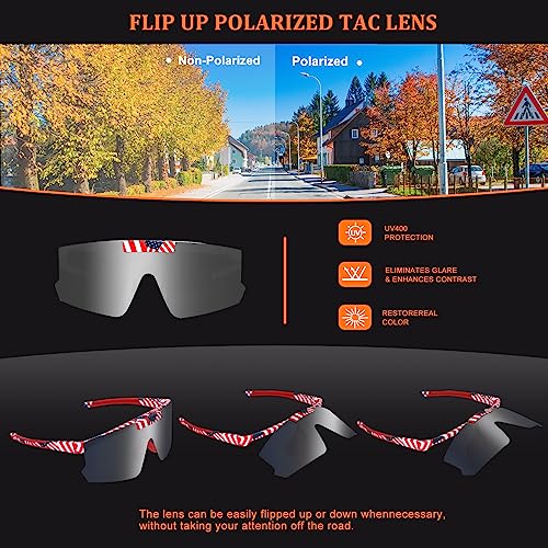 Ibealy Polarized Sports Sunglasses For Men Women Youth, Uv400 Sunglasses For Baseball Cycling Golf Driving Sun Glasses Flip-Up Style #TOP2