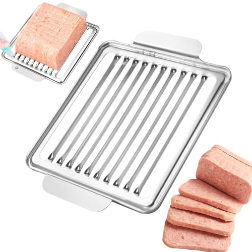 Luncheon Meat Slicer, 304 Stainless Steel Cutter for SPAM, 10 Slices,Solid and Durable