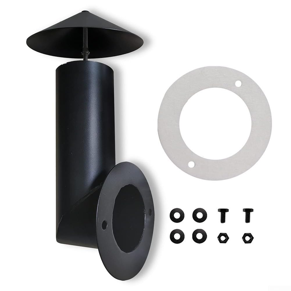 PFXNGMS Replacement Grill Stack for Traeger and Other Pellet Grills with Complete Kit of Chimney Gasket, Cap, Flue Pipe, Screws, Washers, and Nuts for Better Temperature Control