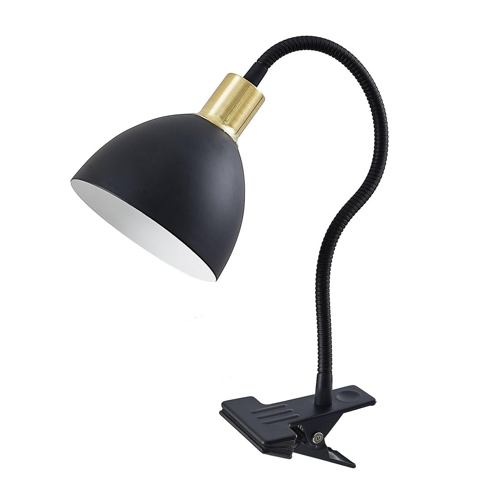 Lindby Lampe à pince Genora (Moderne) en Noir Métal e. a. pour Salon & Salle manger (1 lampe,à E14), poser lampe liseuse