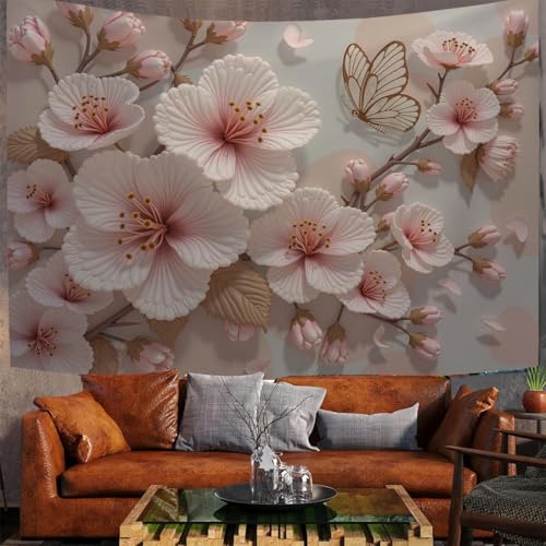 Tapisserie papillon rose pour transformer une chambre triste en un havre de paix fleuri