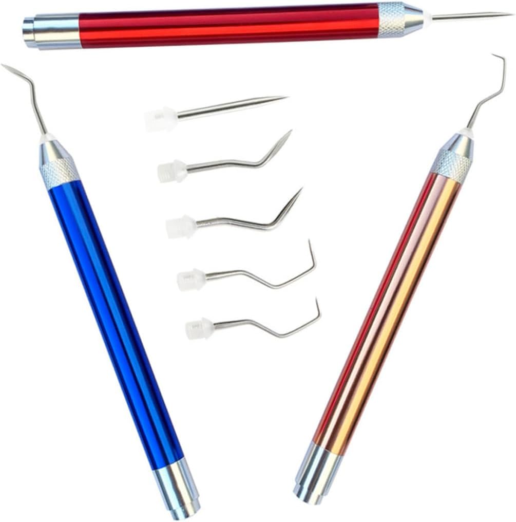 Gadpiparty 2sets Vinyl Weeding Tool Kit Set Assorted Needles for Crafting Projects Vinyl Removal for Scrapbooking and Cutting Rose Gold and
