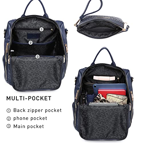 Mkp Women Fashion Backpack Purse Pu Leather Convertible Medium Ladies Rucksack Travel Shoulder Bags Handbag And Purse 2Pcs #TOP3