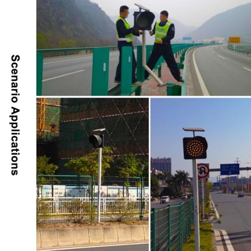Feu de signalisation solaire à LED jaune résistant aux pannes électriques pour intersection