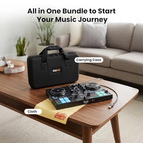 Image of Hercules DJControl Inpulse 200 MK3 DJ Controller - Serato DJ Lite, Apple Music Streaming, Stems and Beatmatch Guide Bundle with Gearlux Case and Austin Bazaar Polishing Cloth