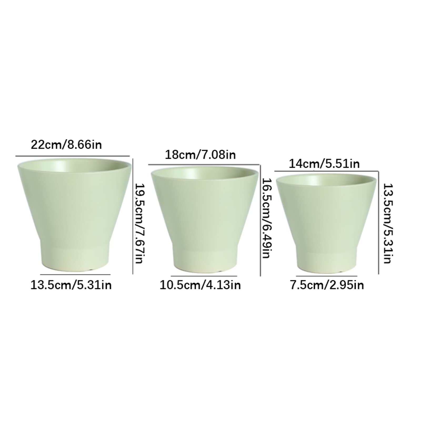 Vasi da Giardino Fioriere in Ceramica Vaso per Piante da 5,5/7/8,6 Pollici con Foro di drenaggio, contenitori Moderni per Piante grasse decorano la casa, L'Ufficio e l'esterno