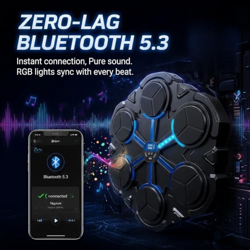 Image of 2026 Upgraded Music Boxing Machine for Kids & Teens, Smart Wall Mounted Punching Game, 9-Speed LED Reaction Target, Cool Birthday Gift for Boys Age 8-12