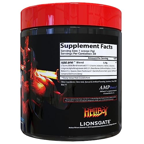 Image of Insane Labz Hellboy Bundle, Psychotic Hellboy Pre Workout and Insane Amino BCAA, Increase Muscle Mass, Strength, Focus and Recovery Time, Blue Raspberry