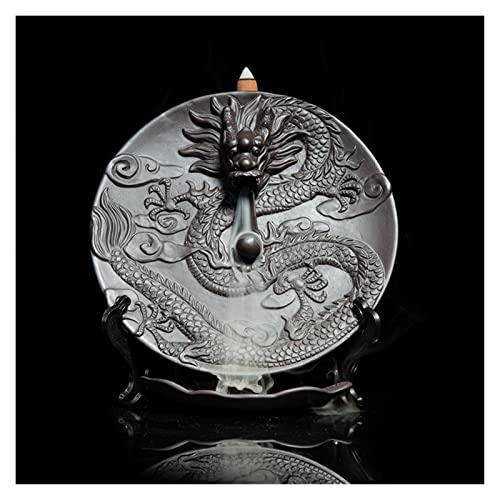 Brûleur d'encens dragon backflow en céramique pour méditation et déco