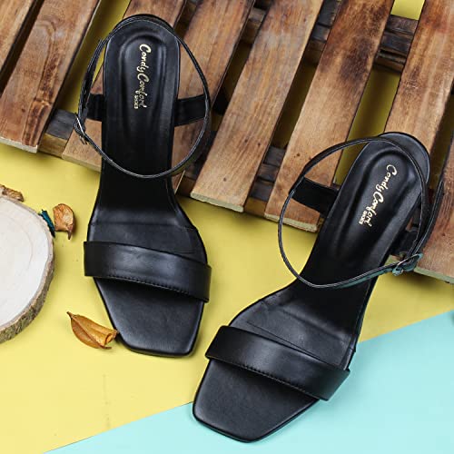 Image of Candy Casual Fancy Pencil Heel Sandal For Women and Girls Party |Wedding| Formal Wear Sandal | Block heel Sandal Ankle Buckle Closure