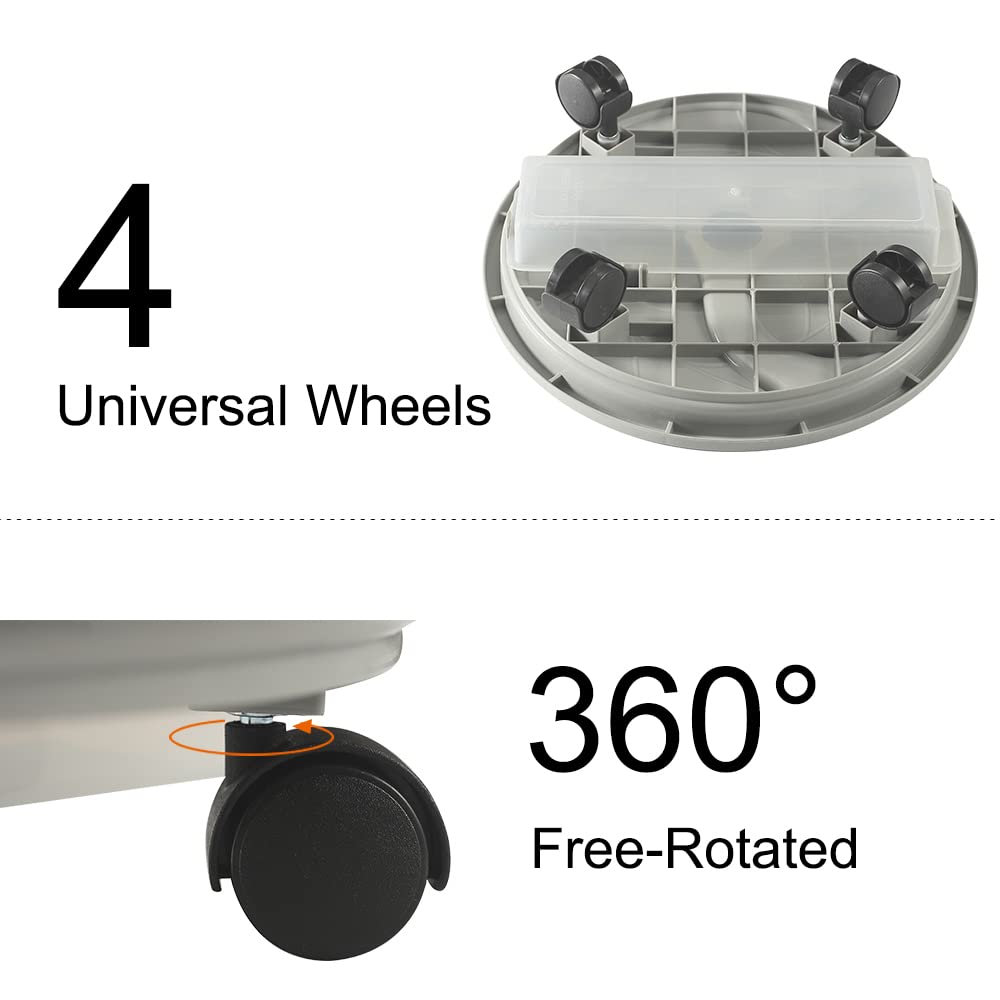 vigorange 4 Packs 13 inch Plant Caddy with 4 Wheels and Drainage Tray,Round Flower Pot Mover,Garden Rolling Plant Stand with Wheels,Plant Pallet Dolly for Heavy Duty Planter,Loading Capacity 110Lbs