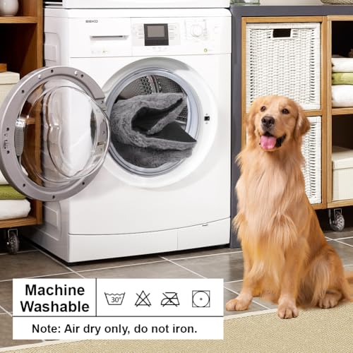 Wdmiya Selbstheizende Haustierdecke 60x45cm, Decke für Katzen & Hunde, Katzendecken Hundedecken Geräuschlos, Washbar Flauschig Selbstwärmende Thermodecke ohne Strom Kabel, Auto Haustier Decke(Grau, M)