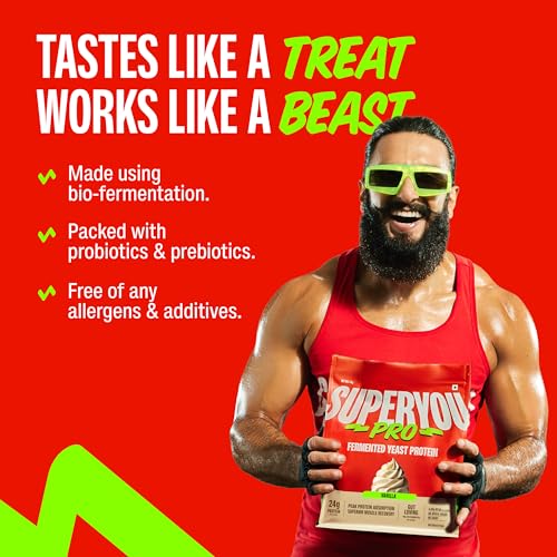 Image of Superyou Pro Fermented Yeast Protein Isolate 500g | 24g Protein| Vanilla | Higher Absorption than Plant Protein | Superior Muscle Recovery | Gut Friendly | Vegan Protein | PDCAAS of 1