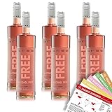 6 Flaschen Bree Free alkoholfreier Roséwein, sortenreines Weinpaket + VINOX Weinkarten (6x0,75 l)