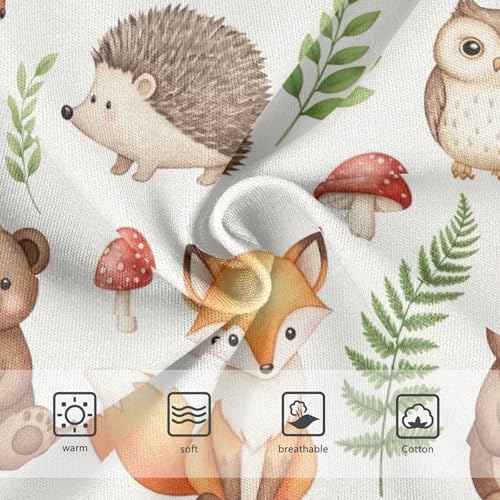 Cute Watercolor Woodland Animals Panties for Girl Girls Underwear Toddler Cotton Animals Briefs Kids Undies 2t3