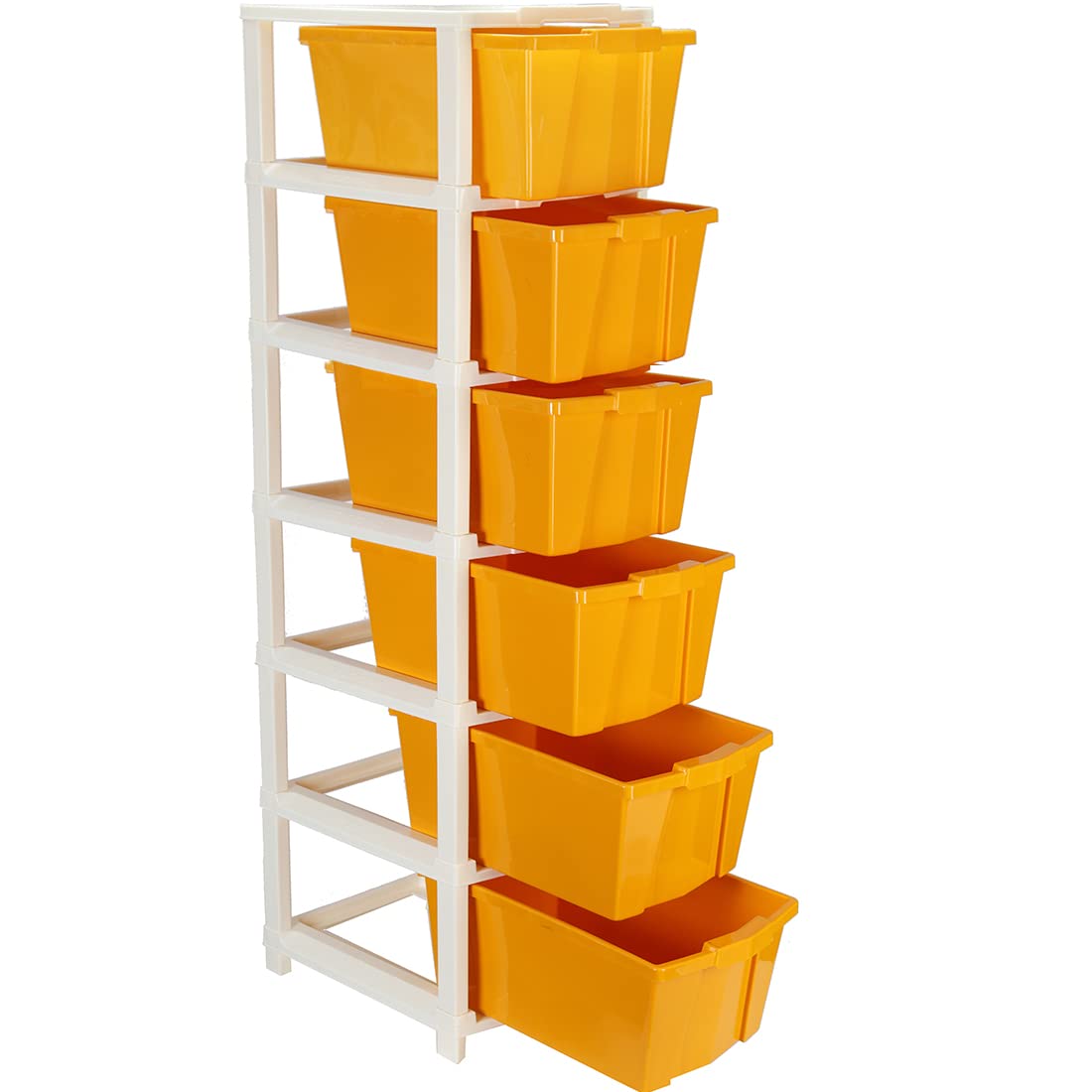 Joyful Studio 6 Xl(Extra large), Modular Drawer, Virgin Plastic for Home, Office, Parlor, School, Doctor, Home and Kids, Product Dimension when assembeled (30cmx36cmx118 cm), Color: Orange-image-10
