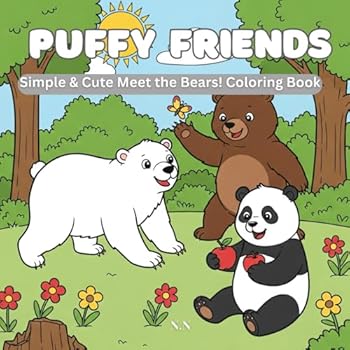 Paperback Puffy Friends: Simple & Cute animal Coloring Book