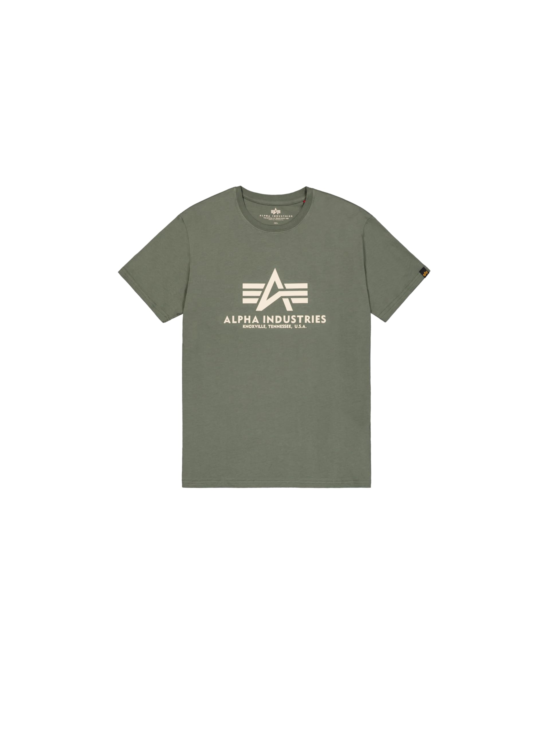 Alpha Industries Men's Vintage Green Basic T-Shirt For
