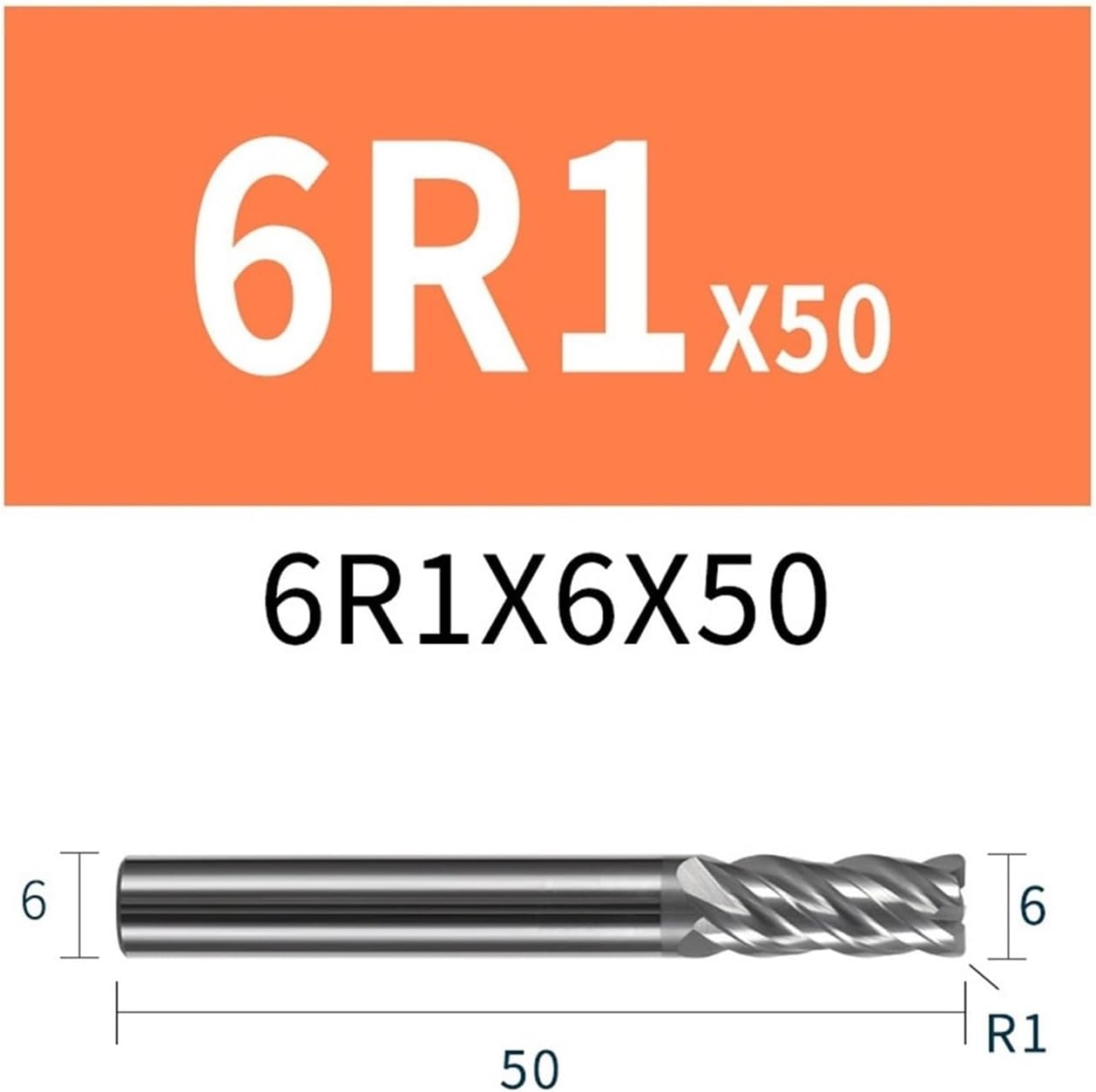 Thread milling Cutter HRC 68 Corner Radius End Mill Tungsten Carbide Steel CNC Milling Cutter Tool 4 Flutes Cutter Deg R0.2 R0.5 R1 Metal Router Bit(D10R0.5XD10X75L)