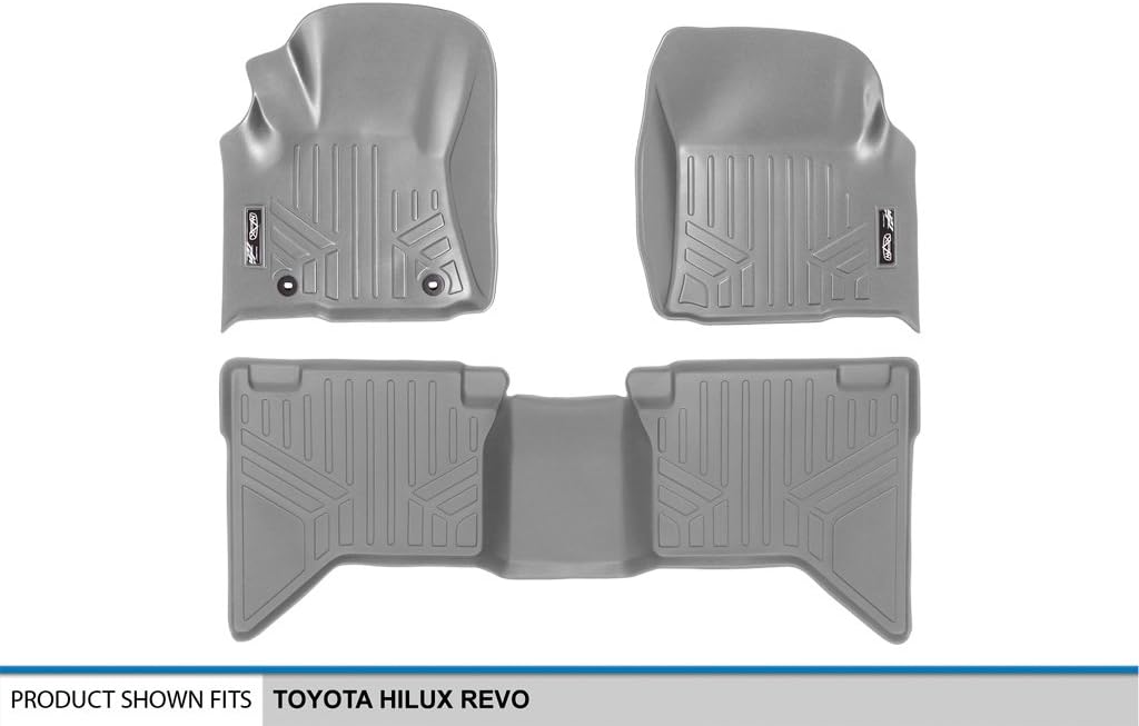 SMARTLINER Custom Fit Floor Mats 2 Row Liner Set for 2015-2018 Toyota Hilux Revo - Image 5