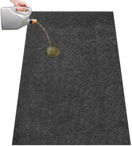 Datanly 1 Pcs 36 x 60 Inch Oil Spill Mat for Driveway Garage Under Car Leaks Absorbent Oil Pad, Black Rubber Mat Garage Floor Protecting with Waterproof Backing, Reusable, Washable, Non Slip
