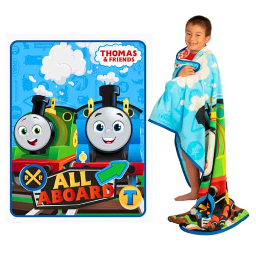 Thomas and Friends Kids Bedding Super Soft Micro Raschel Throw, 46 in x 60 in, (Official Licensed Product) by Franco