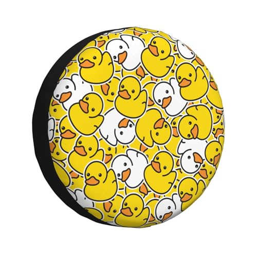 Image of Cute Duck Spare Tire Cover Universal Wheel Tire Cover Funny Cartoon Duck Tire Protectors for Travel Trailer Rv SUV Truck Camper and Many Vehicle 14 Inch