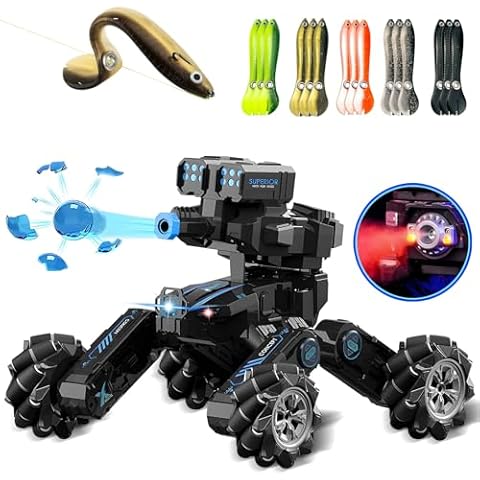Soft Bionic Fishing Lures & RC Tank Car Shooting Water Bullets Remote Control Tank Bundle Cover
