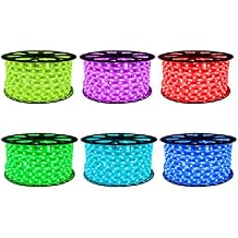 Cbconcept 120VSMD5050-46M-RGB 150-Feet RGB Color Changing 120-Volt High Output SMD5050 Flexible Flat LED Strip Rope Light