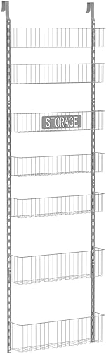 Miniatura 1 de Organizador de despensa para puerta, estante organizador de puerta de despensa de 5+2 niveles, montado en la pared, estante de especias de metal