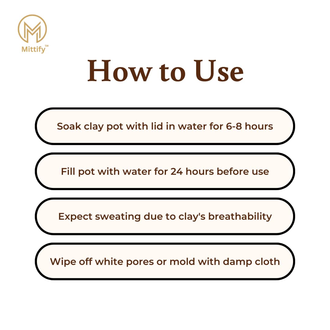 Pot d'eau fait main en terre cuite Rajasthani en acier inoxydable | Distributeur de terre 100 % écologique | Mitti ka Matka – 8 litres