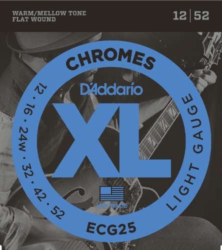 CUERDAS GUITARRA ELECTRICA - D´addario (ECG/25) Lite (Juego Completo 012/052) Entorchado Plano