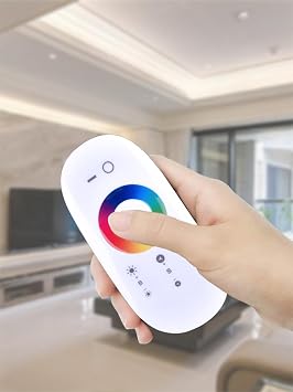 2.4GHz RF Touch Remote RGB LED Controller and Phone Adapter Touch Screen Dimmer for 5050 3528 RGB Flexible LED Strip Light (Support DC12V~24V)