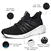 Akk Running Tennis Shoes for Men - Knit Lightweight Casual Sports Athletic Jogging Workout Fashion Sneakers Slip-On Walking Shoes Black White Size 9