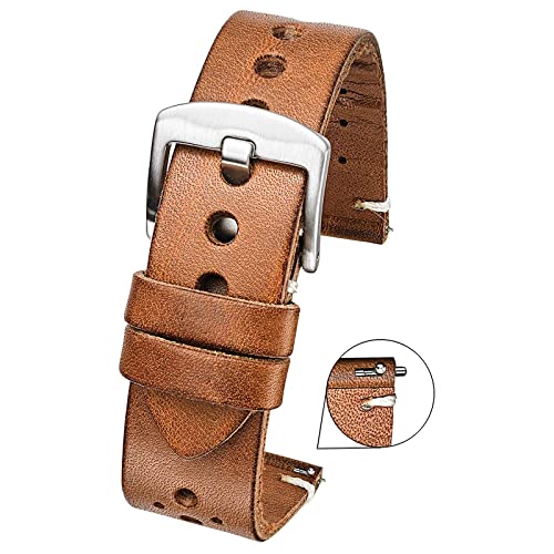 Bracelet de montre de remplacement interchangeable en cuir rétro universel