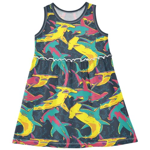 Girls Cute Dress Kids Summer Sleeveless Dresses Sundress Swing Outfit 2-9 Years