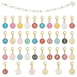 BENECREAT 36個 ステッチマーカーチャーム 0～9番号とA~Z 段数マーカー 合金 かぎ針編み用ローカウンター 編み物 ステッチマーカー 段かぞえマーカーセット 段数リング 編み物ツール 収納ケース付き