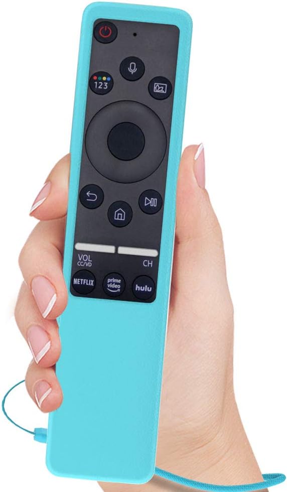 Discount 70% SIKAI Silicone Protective Case for Samsung BN59-01312A OneRemote Shockproof Skin-Friendly Anti-Slip Battery Cover for Samsung QLED 8K TV Remote Anti-Lost with Remote Loop (Glow in Dark Blue)