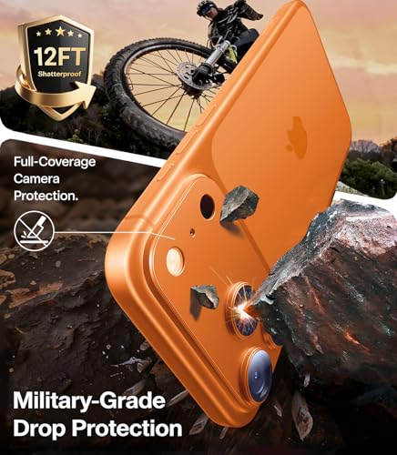 Image of TORRAS for iPhone 17 Pro Camera Lens Protector, [Metal Frame] with Military Grade 9H+ Tempered Glass, Full Coverage, Anti-Scratch, 12 FT Shatterproof, Case Friendly, One-Piece, Cosmic Orange, 1 Pack