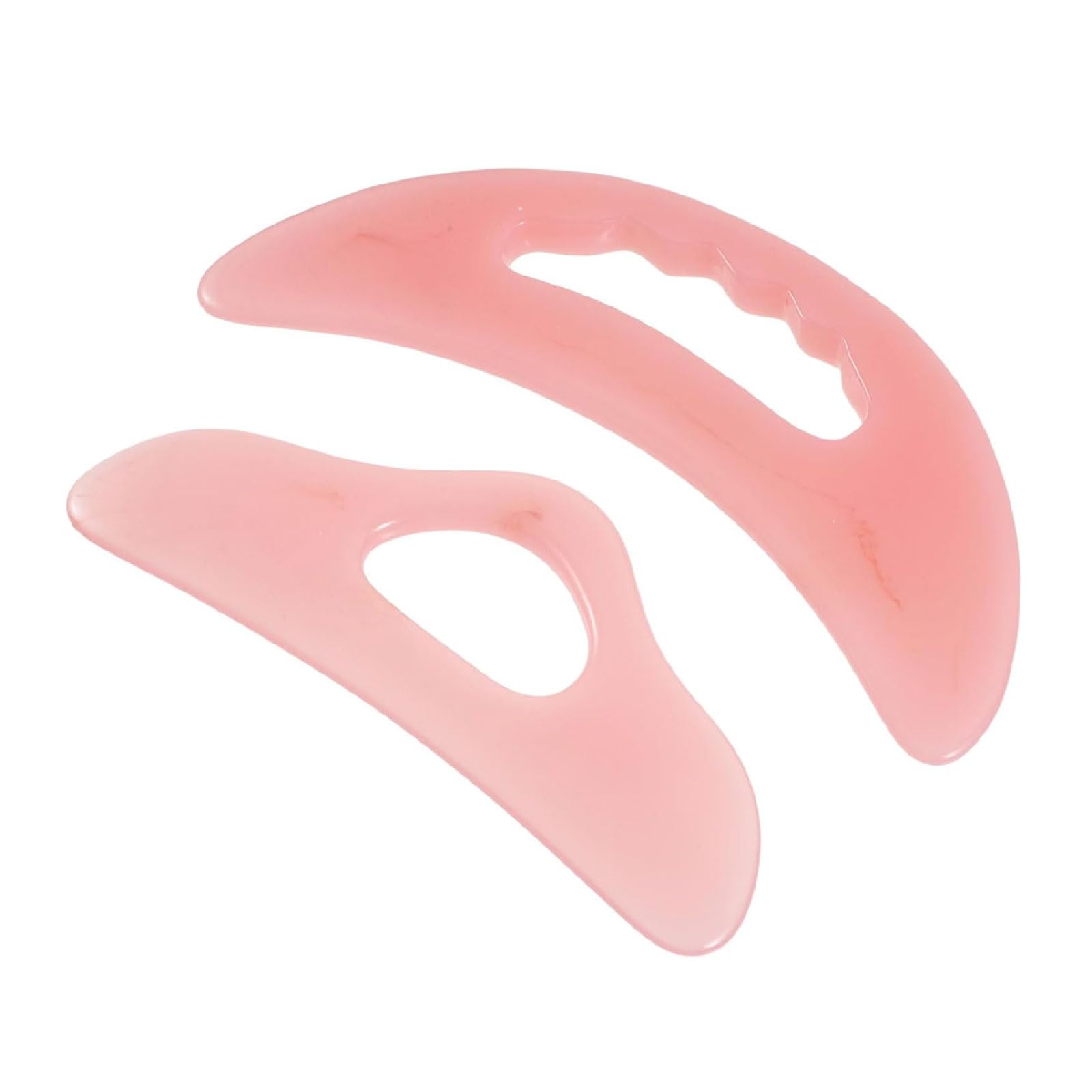 Gua sha visage anti-teint terne : kit 2 pierres de massage en résine pour la désintoxication