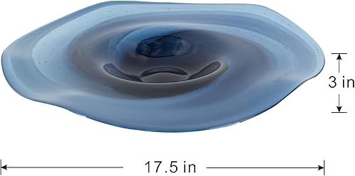 Miniatura 7 de A&B Home Placa de carga en espiral azul – Placa de carga grande de vidrio circular, decoración del hogar de mesa, pieza de acento de mesa de café