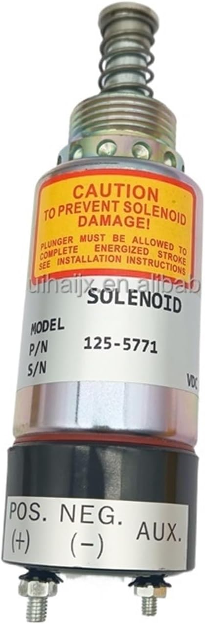 1pc Excavator Part 12V Fuel Shutoff Solenoid Valve 125-5771 For Engine 3116 3126 Stop Valve 1255771