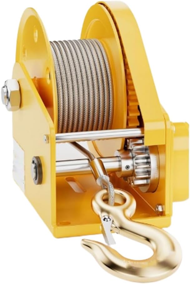 Crank Heavy Crane, 1800 Lbs Portable Steel Gear Trailer Winch High Speed and Labor Saving Applies to Various Trucks, Trailers, Boats,5M