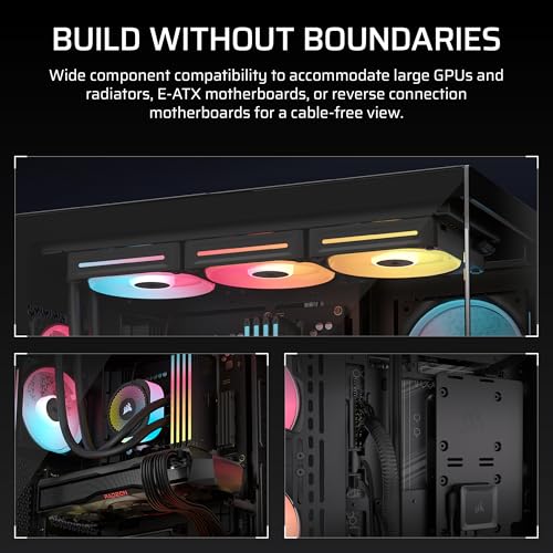CORSAIR 3500X LX-R RGB iCUE LINK Obudowa PC Mid-Tower - 3 x wstępnie zainstalowane wentylatory LX120-R RGB, zawiera koncentrator systemu iCUE LINK, ramię zapobiegające zwisaniu GPU, pasuje do